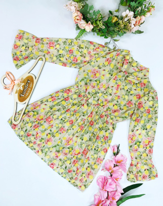 Sukienka dla Dziewczynki Alvira Flowers Green
