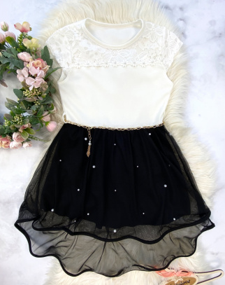 Sukienka dla Dziewczynki Adele Black & White