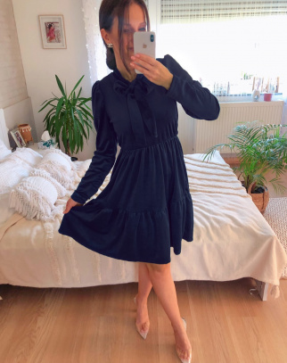 Sukienka welurowa damska Lorettina Blue