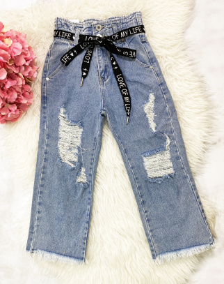 Spodnie jeansowe dla dziewczynki Love Blue