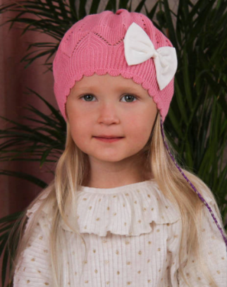 Beret wiosenny dla dziewczynki Lori Juicy Pink