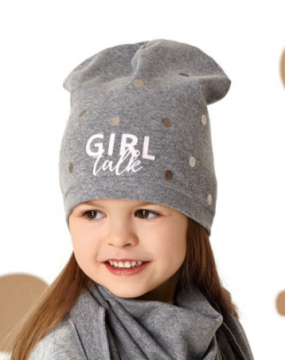 Czapka + chustka dla dziewczynki Girl Grey