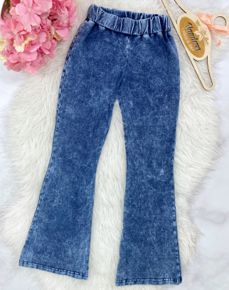 Spodnie jeans dzwony dla dziewczynki Soft Blue