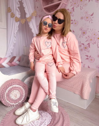 Komplet Damski Heart Mama&Córka PINK