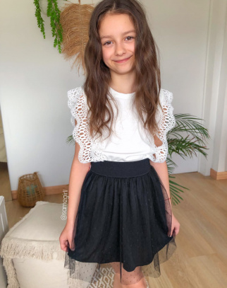Komplet dla Dziewczynki School Girl Black&White