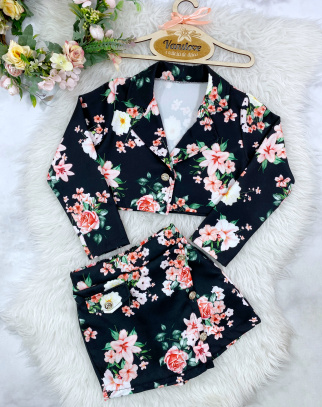 Komplet dla Dziewczynki Flores Black