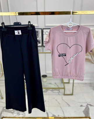 Komplet Heart Pink&Black Duo