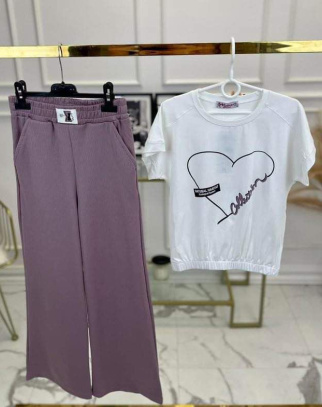 Komplet Heart White&Violet Duo
