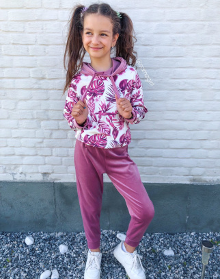 Komplet welurowy dla dziewczynki Havana Pink