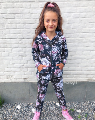 Komplet dresowy dla dziewczynki Flora Black