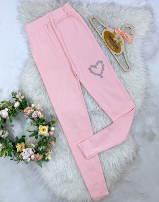LEGGINSY Damskie Heart Pink Mama&Córka