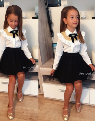 Komplet dla Dziewczynki School Elegance Body + Spódniczka