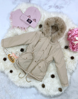 Parka zimowa dla dziewczynki Classic Beige