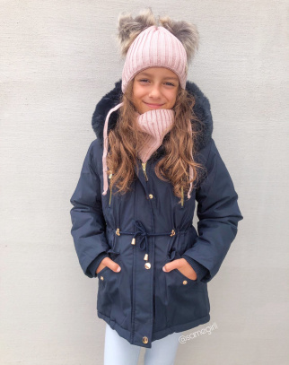 Parka zimowa dla dziewczynki Classic Navy Blue