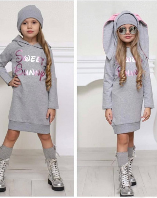 Tunika/Bluza dla Dziewczynki Sweet Bunny Grey