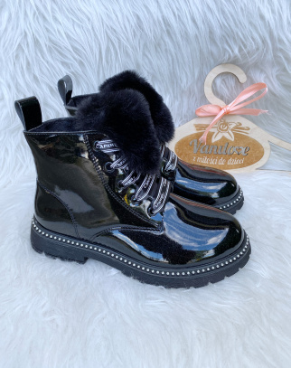 Botki Ocieplane dla Dziewczynki Glow Black