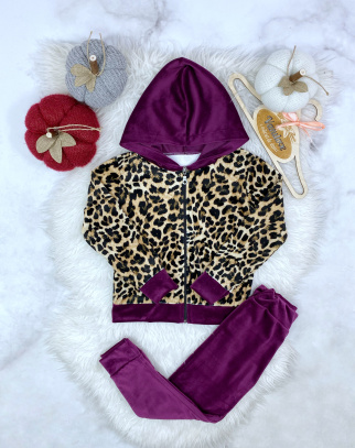 Komplet welurowy dla dziewczynki Wild Violet