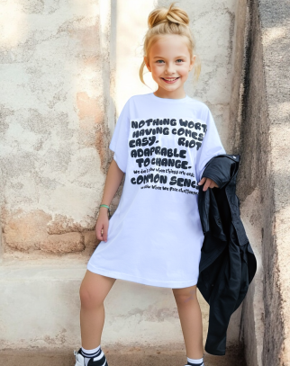 Długi T-shirt dla dziewczynki Change