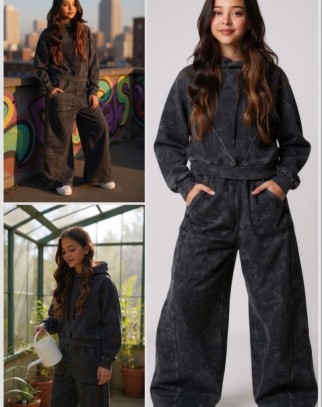 Komplet bluza i spodnie Viki ciemny grafit