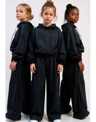 Komplet bluza i spodnie Street Fashion czarny 