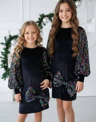 Sukienka welurowa z cekinami Multi kolor