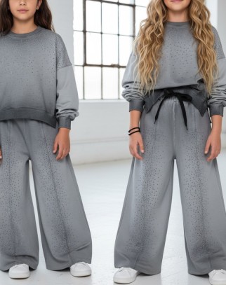 Komplet dla dziewczynki Silver Dots bluza i spodnie