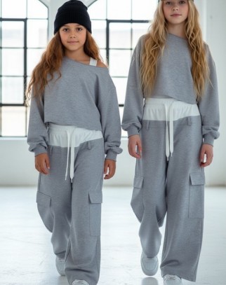 Komplet 3-częściowy dzewczęcy Emma buza, top, spodnie