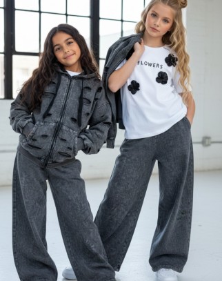 Komplet bluza i spodnie Neli ciemny szary