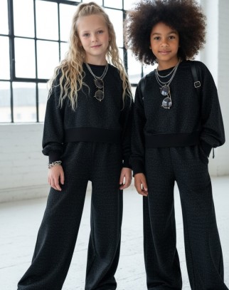 Komplet dla dziewczynki Limba bluza i spodnie Czarny