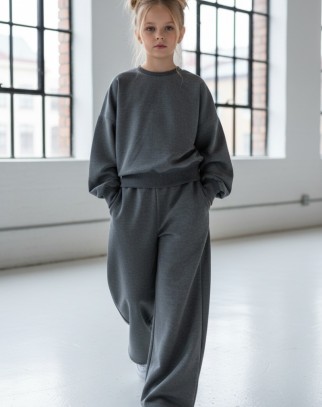 Komplet dla dziewczynki Limba bluza i spodnie Szary