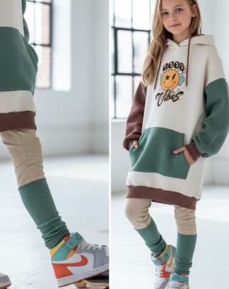 Długa ocieplana bluza i getry-ocieplacze Vibes