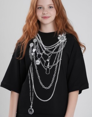 T-shirt Biżu Czarny