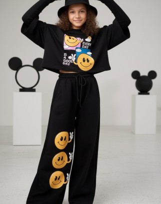 Komplet dla dziewczynki Every Day is Good Day czarny
