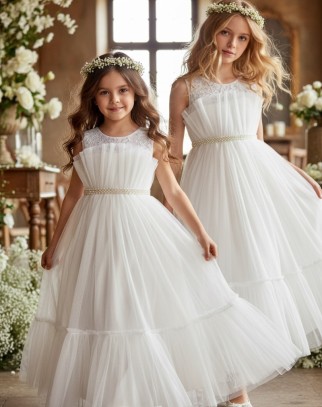 Sukienka dla dziewczynki Mari biała
