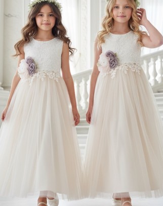 Sukienka dla dziewczynki Wiktoria delikatna morelka