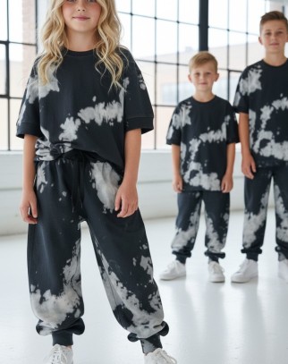 Komplet unisex Tie Dye bluzka i długie spodnie