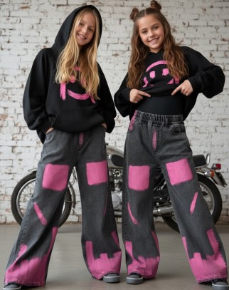 Spodnie jeansowe Hand Paint Pink