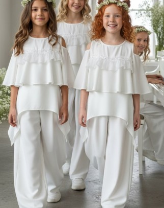 Komplet bluzka i spodnie Lorein Falbanki