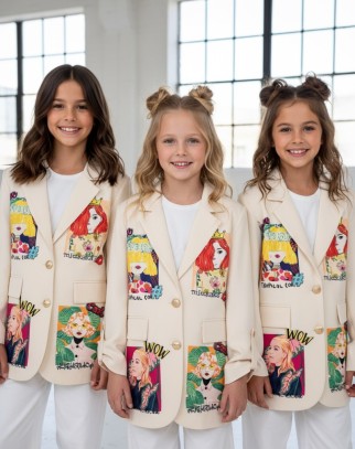 Marynarka dla dziewczynki Wow ecru