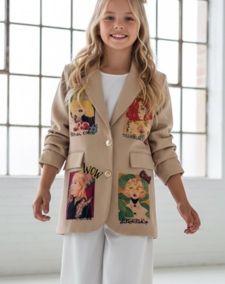 Marynarka dla dziewczynki Wow caffe latte 