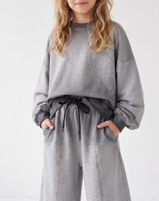 Komplet dla dziewczynki Silver Dots bluza i spodnie